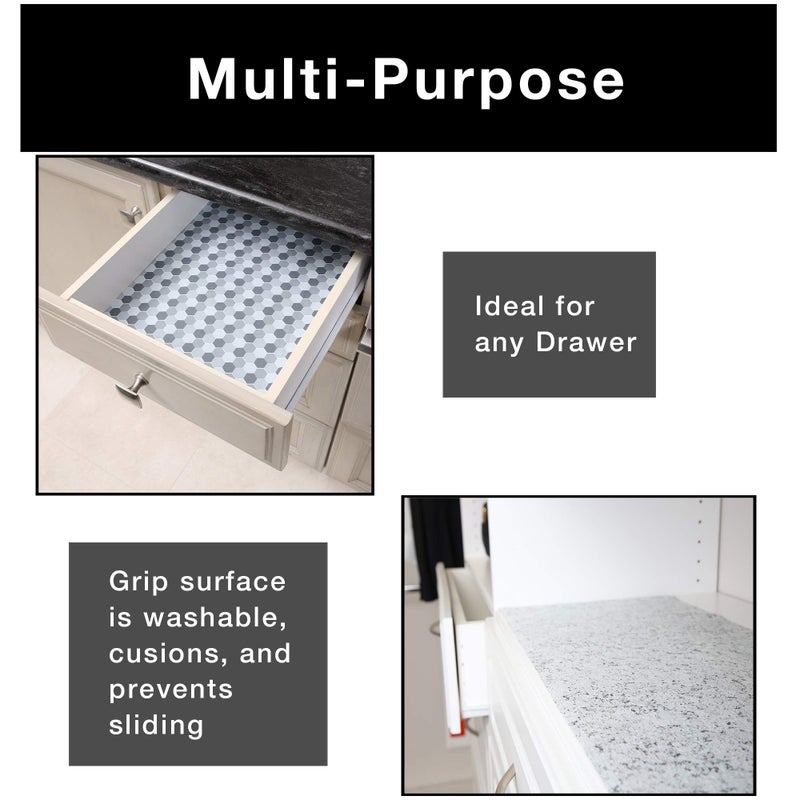 Smart Design Bonded Grip Shelf Liner - 12 Inch x 10 Feet - Non Adhesive, Strong Grip Bottom, Easy Clean Kitchen Drawer, Cabinet, Cupboard Dresser Protector Cover, Non Slip Rubber Mat - Ocean Origami - Image 5